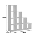 Bibliotecă modernă  Scala, stil contemporan, material sonoma, dimensiuni 129.5x29x129.5cm