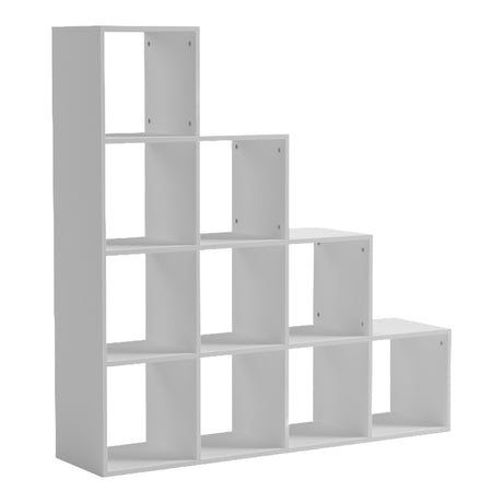 Bibliotecă albă Funcțională  Scala, Modernă, Material Lemn, 130x29x130 cm