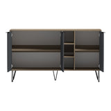 Bufet cu spațiu de depozitare  Balain, Modern, Lemn Sonoma-Antracit, 142x35.5x83 cm