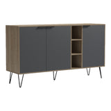 Bufet cu spațiu de depozitare  Balain, Modern, Lemn Sonoma-Antracit, 142x35.5x83 cm