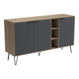 Bufet cu spațiu de depozitare  Balain, Modern, Lemn Sonoma-Antracit, 142x35.5x83 cm