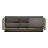 Pantofar cu banca Zulla, 110x37x43 cm - Sonoma-Negru