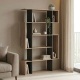 Bibliotecă Mito  cu spațiu de organizare, Stil Modern, Material Sonoma-Antracit, Dimensiuni 108.5x25x161 cm