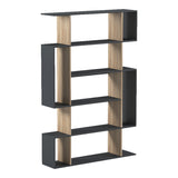 Bibliotecă cu rafturi Mito , Stil Modern, Material PAL, 108.5x25x161 cm, Culoare Antracit-Sonoma