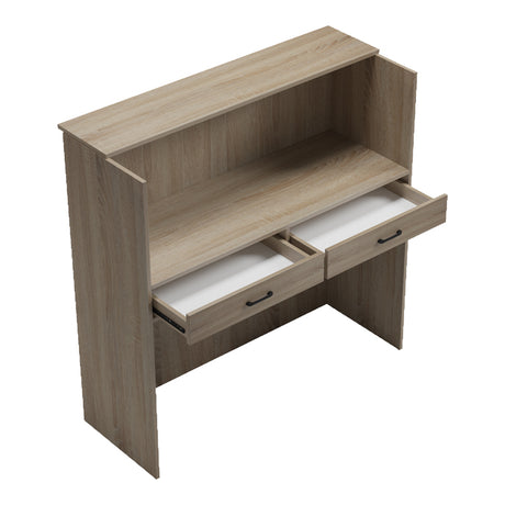 Optima reception birou cu LED sonoma-antracit, Sonoma - Gri inchis, 110x40x110 cm
