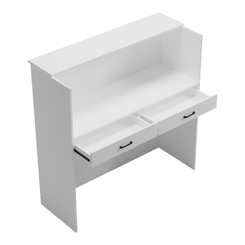 Optima reception birou cu LED alb -sonoma 110x40x110cm, Sonoma-Alb