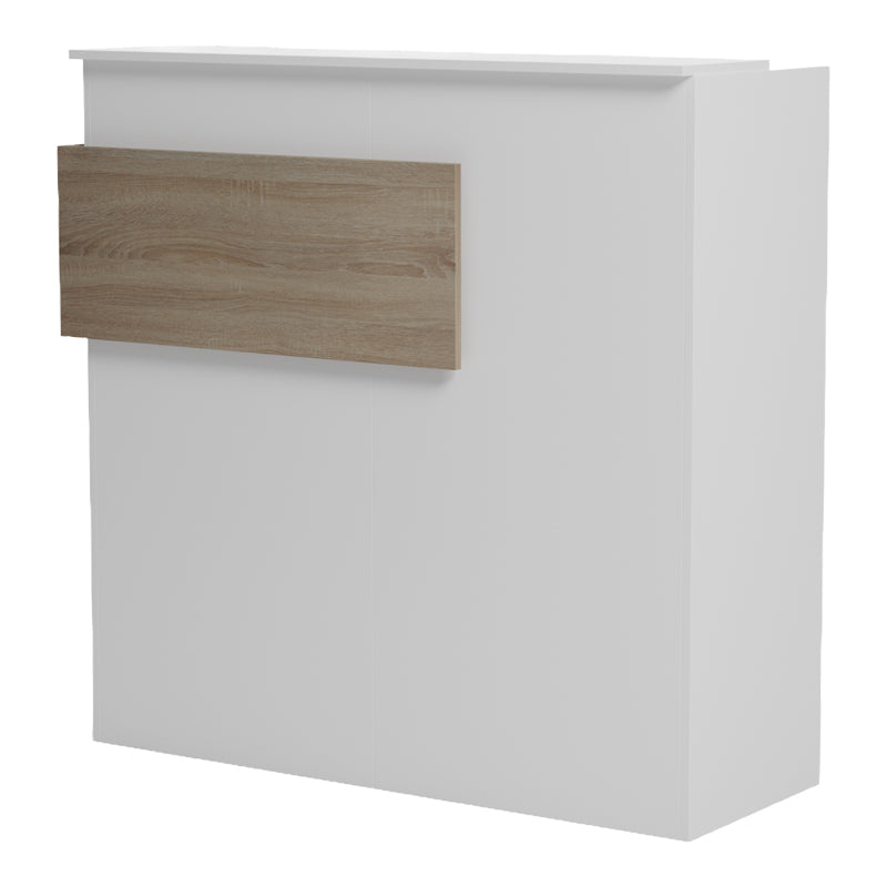 Optima reception birou cu LED alb -sonoma 110x40x110cm, Sonoma-Alb