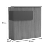 Optima reception birou cu LED alb -sonoma 110x40x110cm, Sonoma-Alb