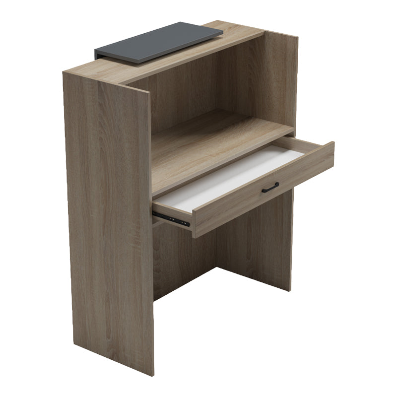 Reception birou Zowel cu LED sonoma-antracit 90x40x110cm, Sonoma-Gri inchis