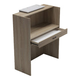 Reception birou Zowel cu LED sonoma-alb marble look 90x40x110cm, Sonoma-White Marble