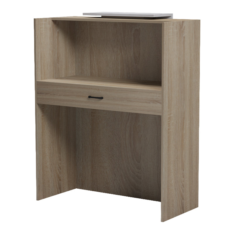 Reception birou Zowel cu LED sonoma-alb marble look 90x40x110cm, Sonoma-White Marble