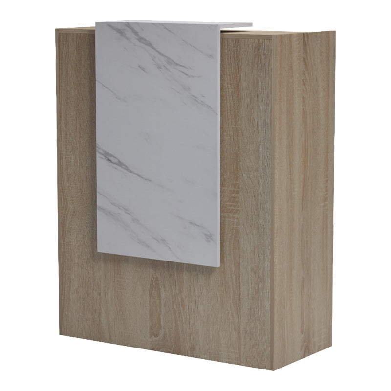 Reception birou Zowel cu LED sonoma-alb marble look 90x40x110cm, Sonoma-White Marble