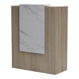 Reception birou Zowel cu LED sonoma-alb marble look 90x40x110cm, Sonoma-White Marble