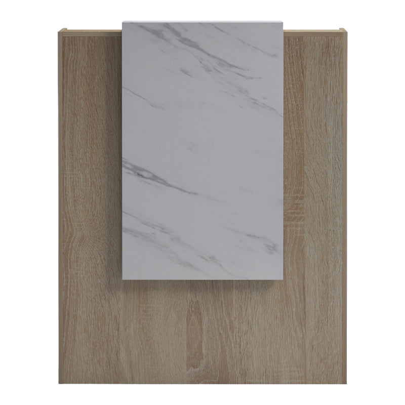 Reception birou Zowel cu LED sonoma-alb marble look 90x40x110cm, Sonoma-White Marble