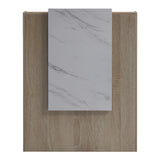 Reception birou Zowel cu LED sonoma-alb marble look 90x40x110cm, Sonoma-White Marble