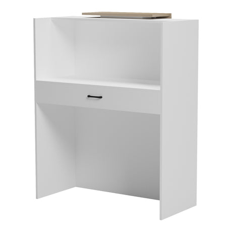 Reception birou Zowel cu LED alb - sonoma, Sonoma - Alb, 90x40x110 cm