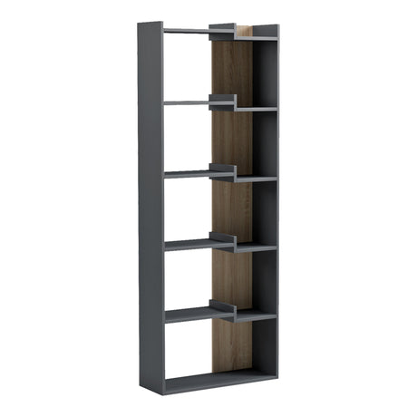 Bibliotecă, antracit-sonoma, 61x22x162 cm