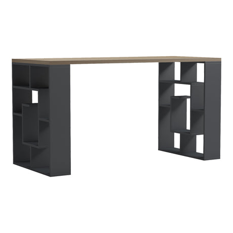 Birou Lovet cu raft, Sonoma-Antracit, 140x60x75 cm