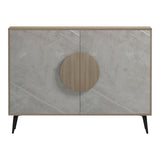 Consola Gora, Sonoma cu efect marmura bej, 110x35.5x82 cm