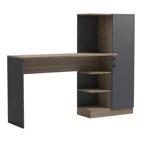Birou Ofisio cu bibliotecă și dulap, Sonoma-Antracit, 152x40x120 cm