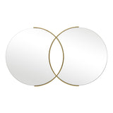 Oglinda dubla cu finisaj auriu Miryata , Moderna, metal, 105x3x60 cm