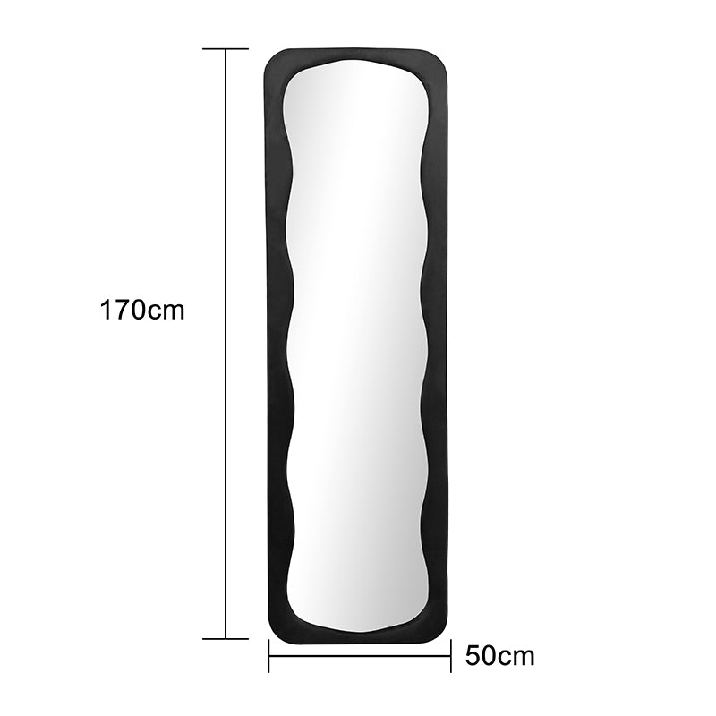 Oglinda de podea catifea Lezour, Negru, Catifea, 50x170 cm
