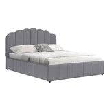 Pat dublu Tatiana stofă light gri cu spațiu de depozitare 120x200cm, Light Grey