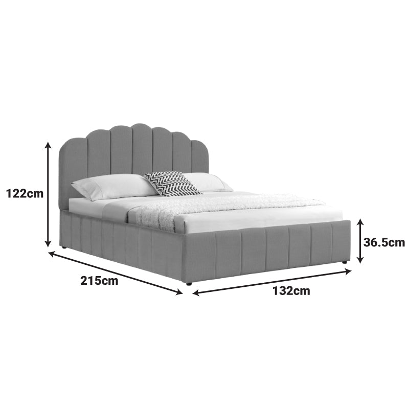Pat dublu Tatiana stofă light gri cu spațiu de depozitare 120x200cm, Light Grey
