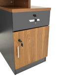 Birou profesional cu functie de organizare Oscar, Lemn Nuc/Gris închis, 150x80x76 cm