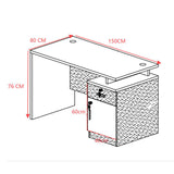 Birou profesional cu functie de organizare Oscar, Lemn Nuc/Gris închis, 150x80x76 cm