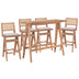 Set bar masa si scaune pentru sufragerie Winslow set 5 piese lemn de arbore de cauciuc, nuc deschis 120x45x100 cm