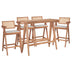 Set masa si scaune pentru sufragerie Winslow set 5 piese lemn de arbore de cauciuc, nuc deschis 120x45x100 cm