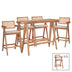 Set masa si scaune pentru sufragerie Winslow set 7 piese lemn de arbore de cauciuc, nuc deschis 120x45x100 cm