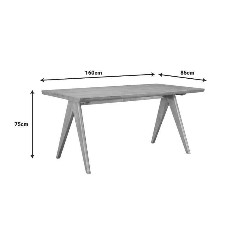 Set mese de sufragerie Winslow  de 7  deschisa de nuc 160x85x75cm