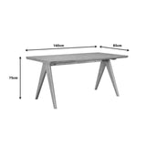 Set mese de sufragerie Winslow  de 7  deschisa de nuc 160x85x75cm