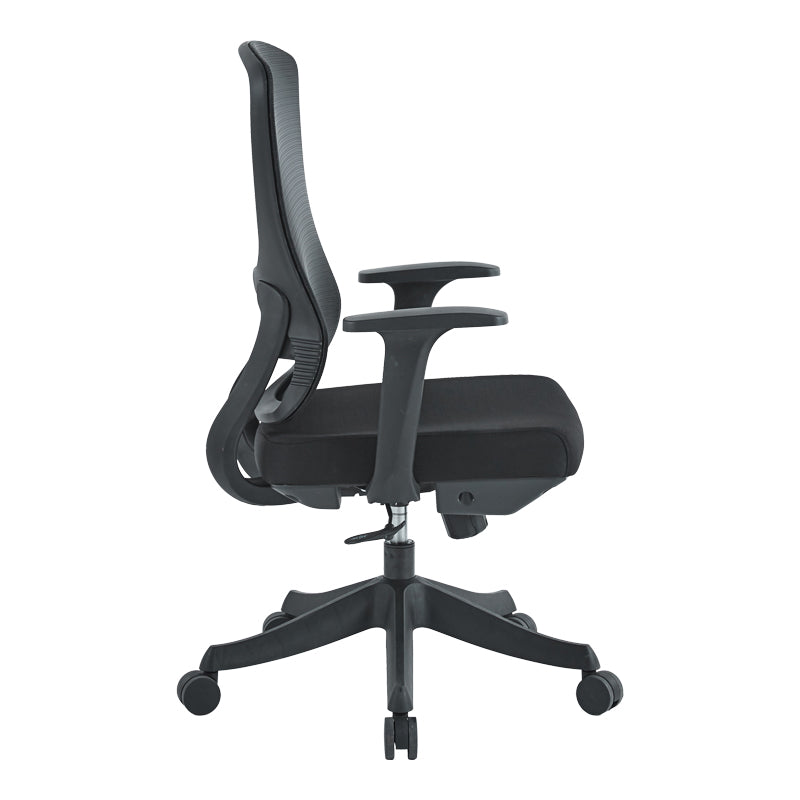 Scaun de birou ergonomic Litulo, Plasă Textilă, Negru, 51x50.5x98/106cm
