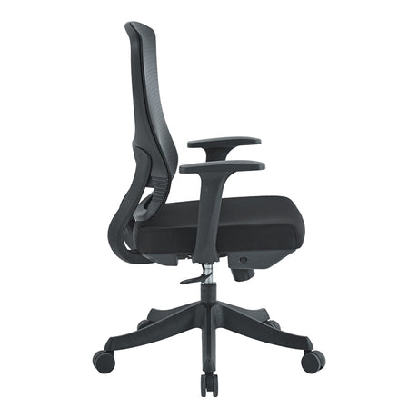 Scaun de birou ergonomic Litulo, Plasă Textilă, Negru, 51x51x98/106 cm