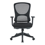 Scaun de birou ergonomic Litulo, Plasă Textilă, Negru, 51x50.5x98/106cm