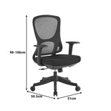 Scaun de birou ergonomic Litulo, Plasă Textilă, Negru, 51x50.5x98/106cm