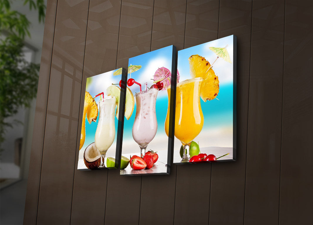 Tablou Canvas cu Led Coctail, Multicolor, 66 x 45 cm