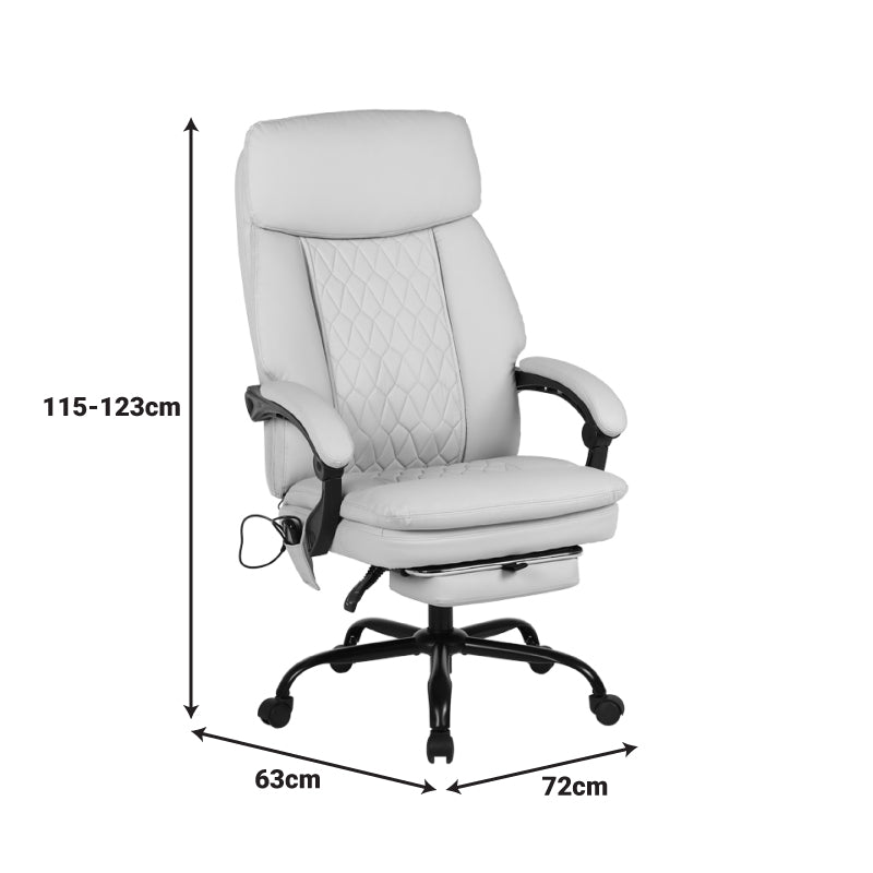Scaun de birou pentru director cu masaj Sedici, Bej, 72x63x115-123 cm