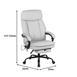 Scaun de birou pentru director cu masaj Sedici, Bej, 72x63x115-123 cm