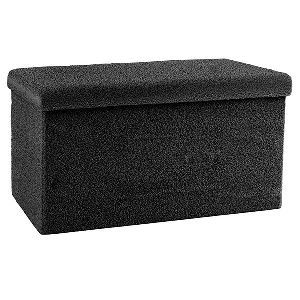 Taburet Forward cu depozitare, textil , gri - bej, 76x38x37 cm