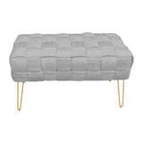 Taburet Wenzo, Catifea, Diverse culori, 82x43x46 cm - Gri