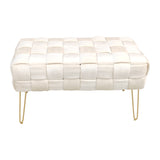 Taburet Wenzo catifea bej 82x43x46 cm