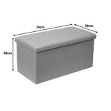Taburet cu spațiu de depozitare Greatness stofă bej-maro 76x38x38cm
