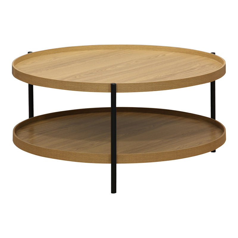 Masa de cafea Portogie mdf nuc - metal negru D80x40cm