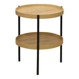 Masa laterala Portogie MDF nuc - metal negru D40x50cm