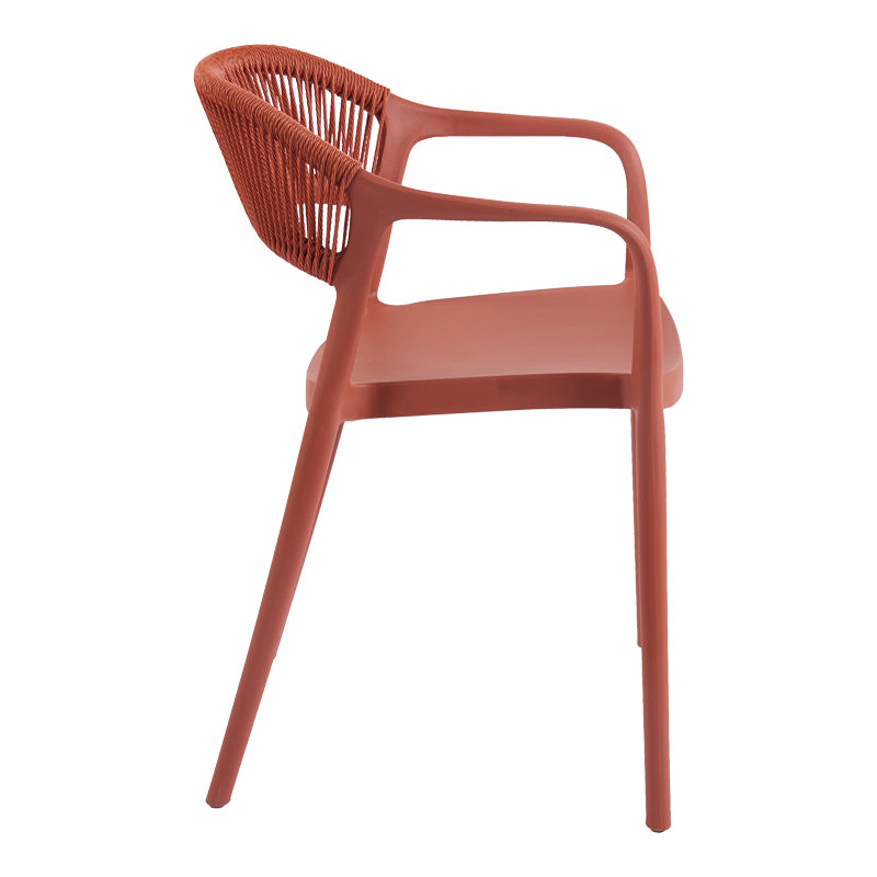 Fotoliu stivuibil Ankara, Rattan -PE, Terracotta, 54x55x77 cm