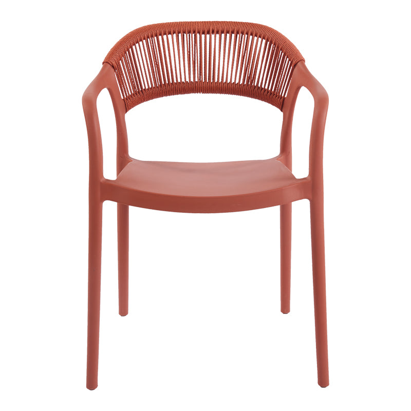Fotoliu stivuibil Ankara, Rattan -PE, Terracotta, 54x55x77 cm